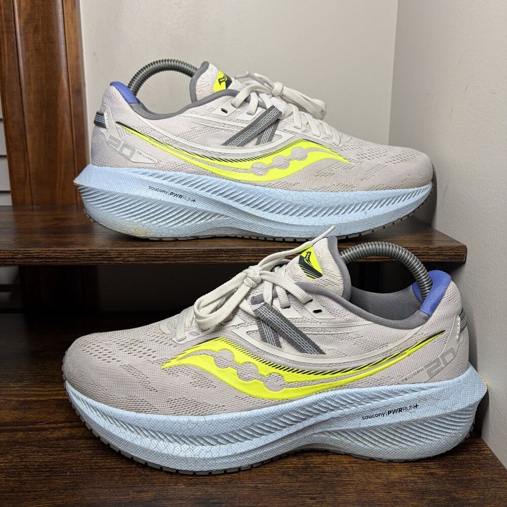 Size 9.5 Womens - Saucony Triumph 20 Running Shoes Gray/Blue/Yellow